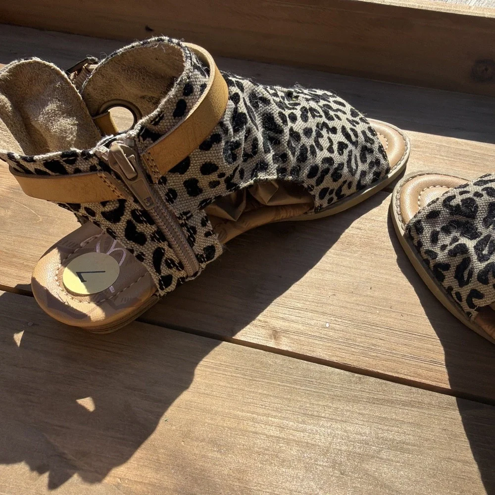 Blowfish Shoe Women's Size 7 Malibu Micro Wedge Heel Sandal Leopard Print